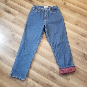 LL Bean Flannel Lined Women's Jeans 12 Reg